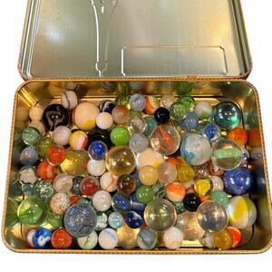 1.87 lbs Vintage Marbles with Possible Uranium, Akro, Vitro, Jabo